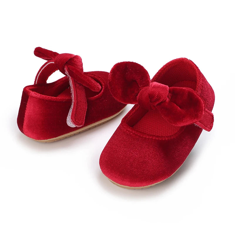 Chaussures Princesse Bébé Fille – Semelle Antidérapante, Dentelle & Nœud, 0-18 Mois