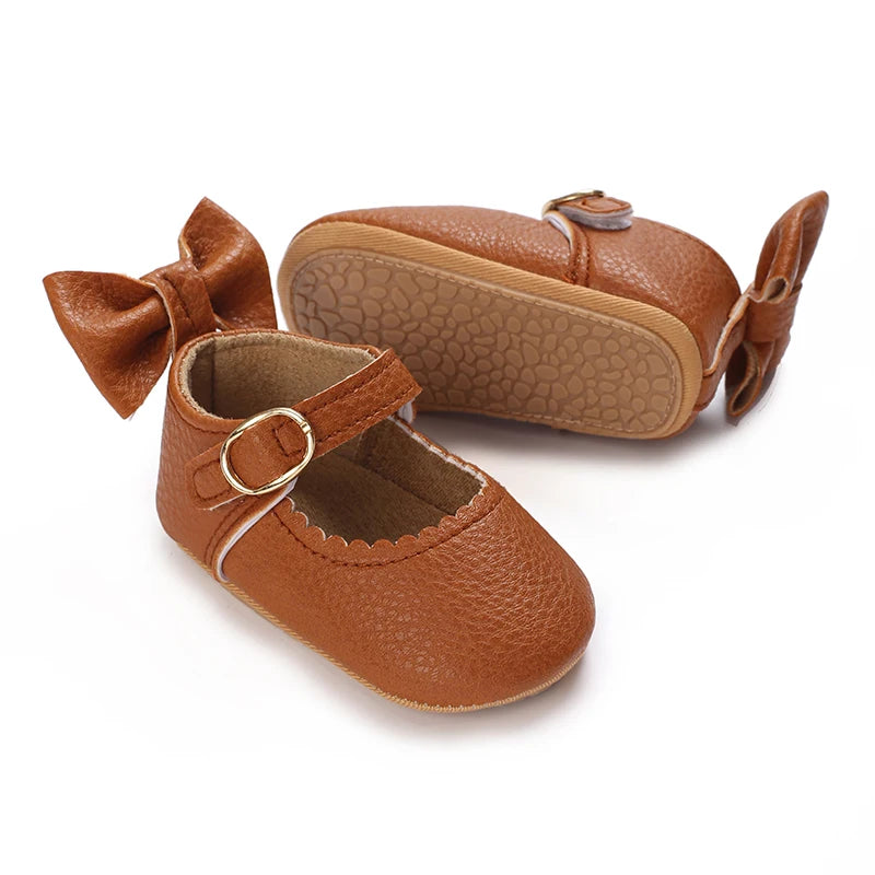 Chaussures Princesse Bébé Fille – Semelle Antidérapante, Dentelle & Nœud, 0-18 Mois