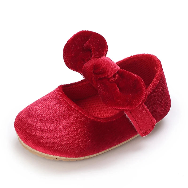 Chaussures Princesse Bébé Fille – Semelle Antidérapante, Dentelle & Nœud, 0-18 Mois