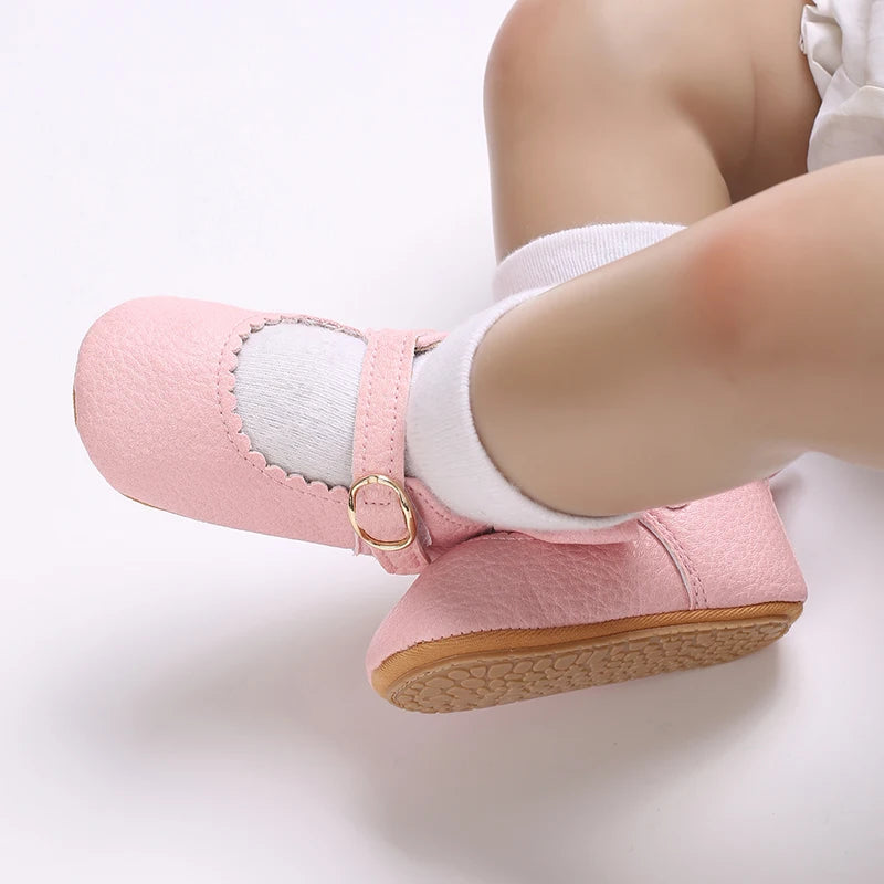 Chaussures Princesse Bébé Fille – Semelle Antidérapante, Dentelle & Nœud, 0-18 Mois