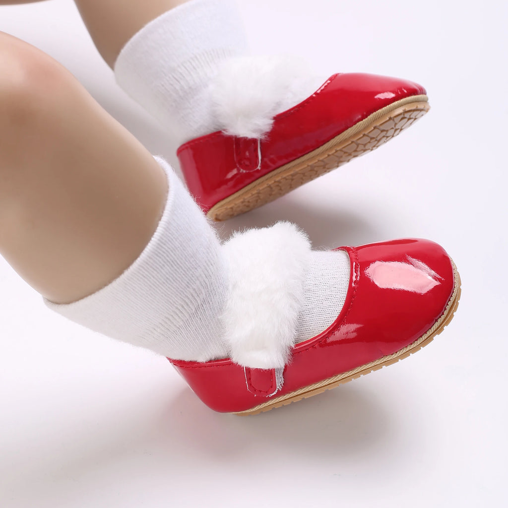 Chaussures Princesse Bébé Fille – Semelle Antidérapante, Dentelle & Nœud, 0-18 Mois