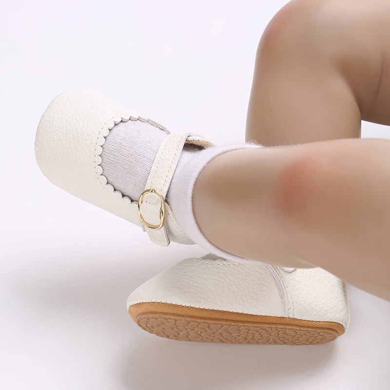 Chaussures Princesse Bébé Fille – Semelle Antidérapante, Dentelle & Nœud, 0-18 Mois