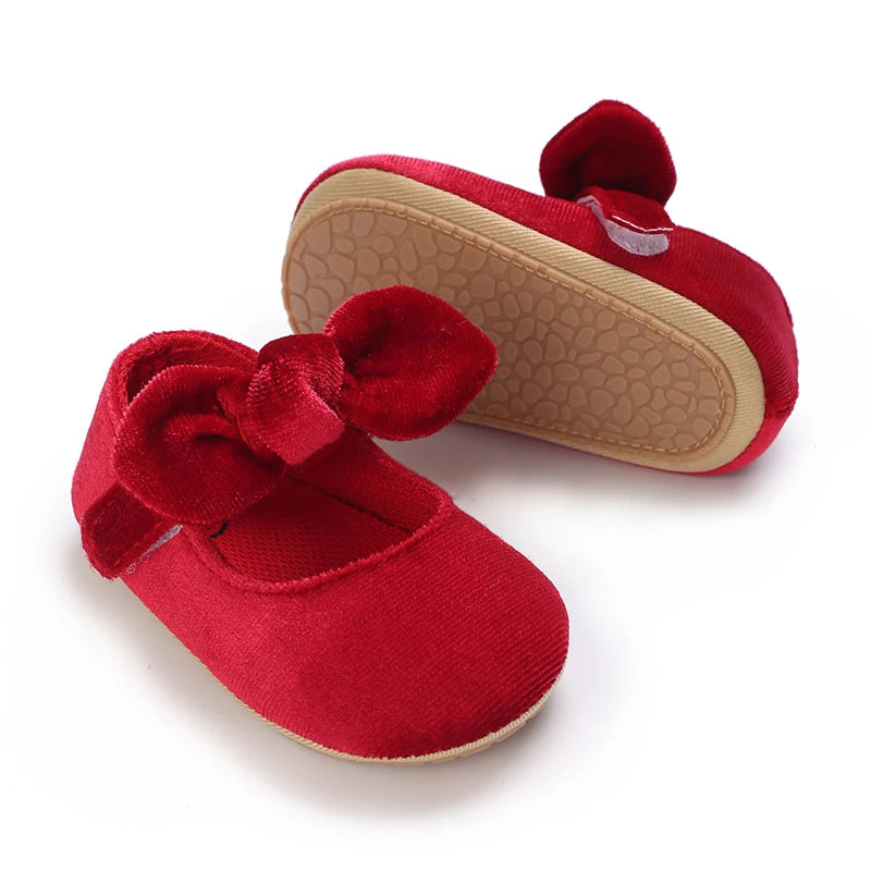 Chaussures Princesse Bébé Fille – Semelle Antidérapante, Dentelle & Nœud, 0-18 Mois