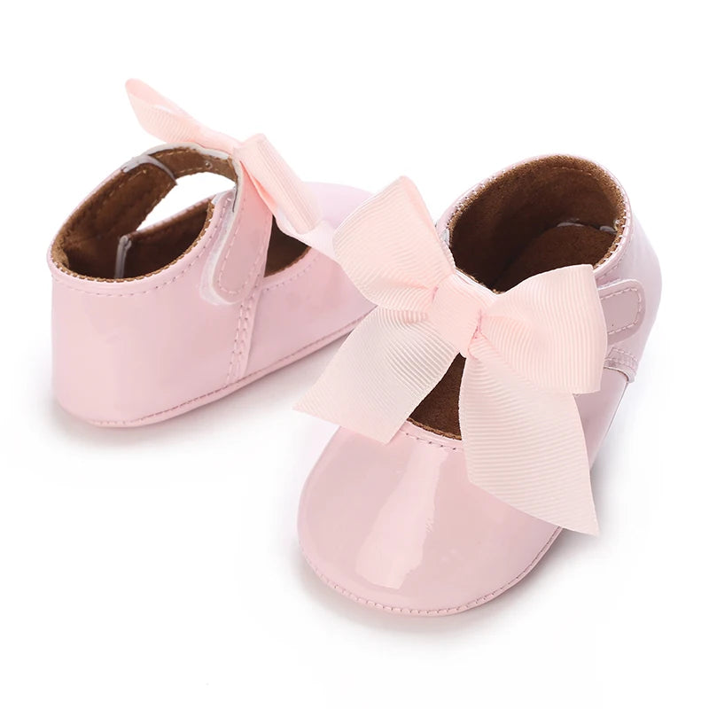 Chaussures Princesse Bébé Fille – Semelle Antidérapante, Dentelle & Nœud, 0-18 Mois
